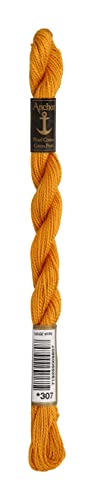 Anchor Perlgarn Stärke 5 4585000-00307 altgold Stickgarn, 100 % Baumwolle, 5g Strängchen
