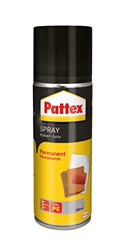 Pattex Sprühkleber Power Spray Permanent, lösemittelhaltiger Sprühklebstoff für schnelle und dauerhafte Verklebungen, farblos, 1x 200ml Dose