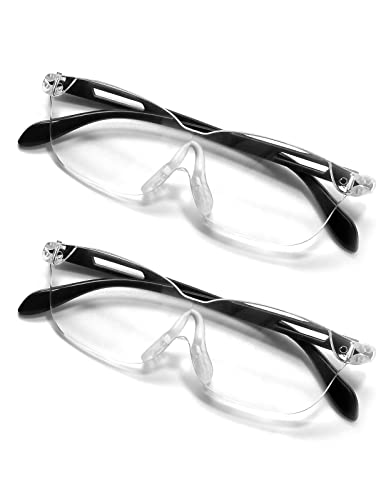 OKH 2 Packs Lupenbrille, 160% VergrößErung, Tragbare Leselupen, FreihäNdig für Nahes Arbeiten, Lesen, NäHen, Hobby, Handwerk, Leichtgewicht