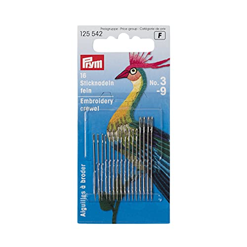 PRYM Nähnadeln, Stickwolle, sortiert gold Eye, pack de 16