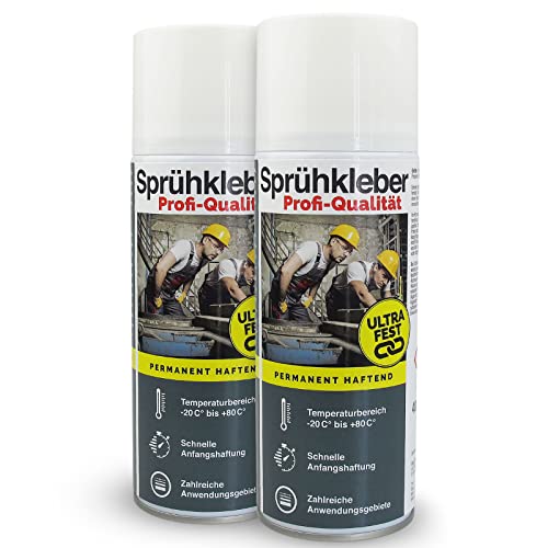 EVERGLUE Sprühkleber mit variablem Sprühkopf Ventil 400ml Aerosol (2x Sprühkleber mit variablem Sprühkopf)