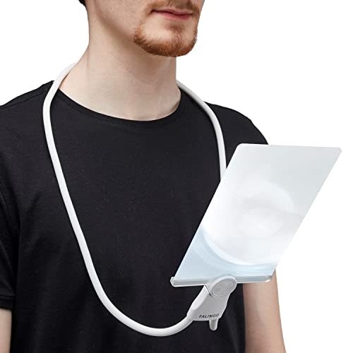 FALINGO 3-in-1 Fresnel Lupe Umhängelupe Freihandlupe Standlupe Stehlupe Tischlupe Handlupe Anti-Blaulicht dünne Linse leichtgewichtig optische Vergrößerung auf 200%