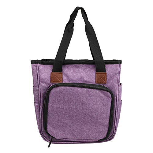 Tragbare Garn-Organizer-Einkaufstasche Häkel-Aufbewahrungstaschen Stickerei-Projekt Häkelnadeln Tragen von Projekten, für Stricknadeln,(purple)
