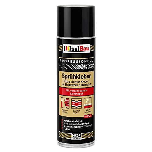 Isolbau Sprühkleber - Extra starker Kleber für Heimwerk & Industrie - Klebe-Spray für Schaumstoff, Holz, Stoff, Leder, Filz uvm - 1 x 500 ml