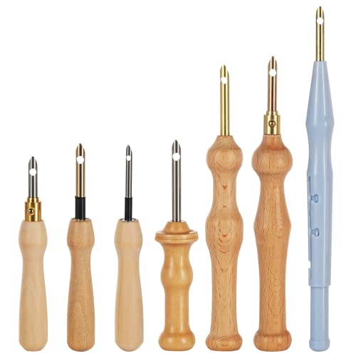 7 Stück Sticknadel, Holzgriff, Stanznadel, Teppich, Hakenwerkzeug, komplettes Set, Stickstifte zum Nähen, Basteln, Verzierungen