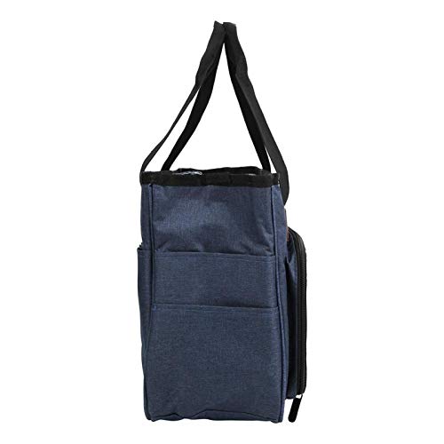Tragbare Garn-Organizer-Einkaufstasche Häkel-Aufbewahrungstaschen Stickerei-Projekt Häkelnadeln Tragen von Projekten, für Stricknadeln,(Denim Blue)
