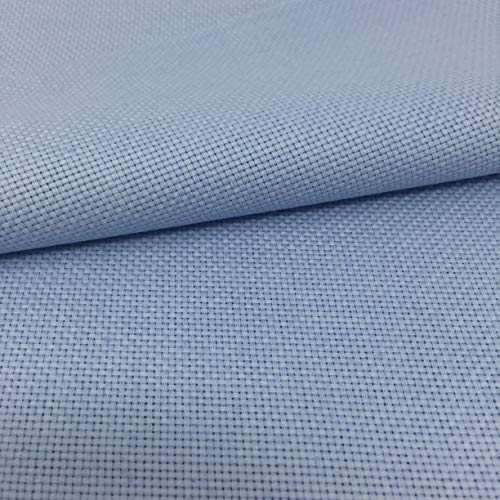 Delicatela Kreuzstich-Stoff, 75 cm x 50 cm, 5,5 Stiche/cm – 14 Counts/Zoll – 100 % Baumwolle – Farbe wählbar 75cm x 50cm hellblau
