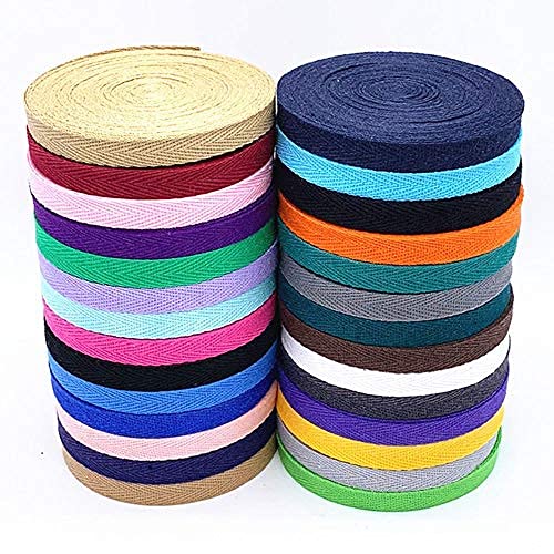 MoonyLI Baumwoll Gurtband Twill-Band Köperband Nahtband Schrägband 56m Meter nahtband baumwolle 10mm Gurtband 28 Farben