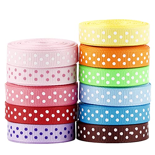 11 Farben / 33 m / 9mm breit Ripsband Bänder Zum Nähen Band Schleifenband Dekoband Geschenkband Stoffband Weihnachtsband Weihnachtsbänder für Hochzeit Weihnachten Taufe Ostern Halloween