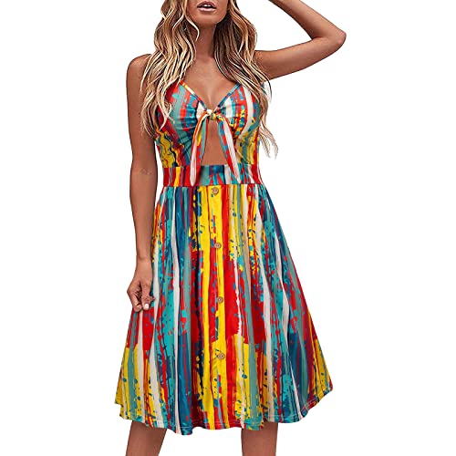 Strandkleid Damen Lang Sommer Swing-Kleid Party Kleid Stretch-Kleid Kurze Ärmel Strandkleid Große Größen Kleid Ohne Ärmel Cocktailkleid Rundhalsausschnitt Ärmellos Große Größen Lässig Oversize