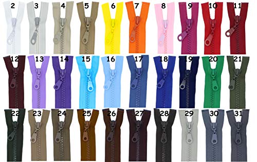 FIM Reißverschluss Kunststoff/Plastik Zähne Nr.5 mittelgrob Teilbar für Jacken Farbe: 1 - schwarz (322), 70cm lang