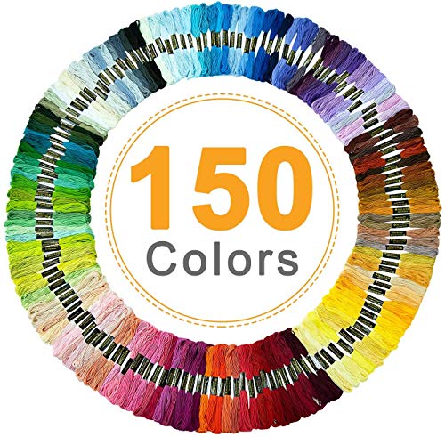 Stickgarn Regenbogenfarben, 150 Farben pro Packung, Stickgarn Baumwolle sticktwist Set für Kreuzstichfäden Polybaumwolle, Armband Garn, Basteltwist
