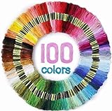 Maxee 100 Farben Stickgarn, Regenbogenfarbe, Stickgarn Wird für Kreuzstichfaden, Armbandfaden, Basteltwist, Kunsthandwerksdrehfaden