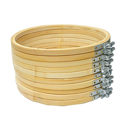 Cleana Arts 10-Pack Stickrahmen Bambus Kreis Kreuzstich Hoop Ring 15cm