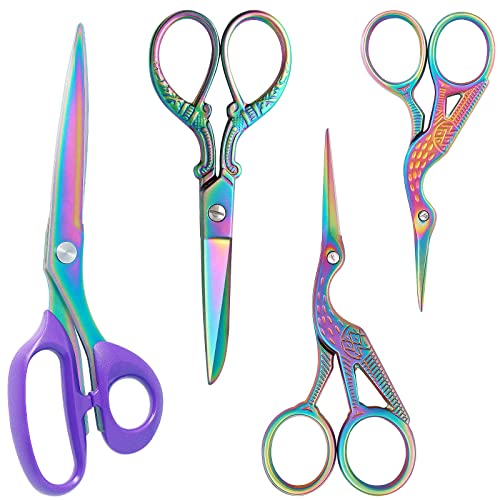Asdirne Titanbeschichtung Nähscheren Bundle, professionelles Stoffscheren-Set, ultra-scharfe Edelstahlklingen, ergonomischer Griff, ideal für Schneider, Stickerei, Basteln