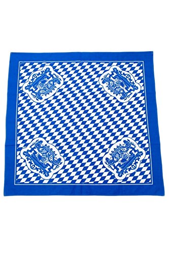 Bavariashop Tischdecke Bayern, 80 x 80 cm, Rauten, 100% Baumwolle, Blau Weiß, Bayern Wappen, Picknickdecke