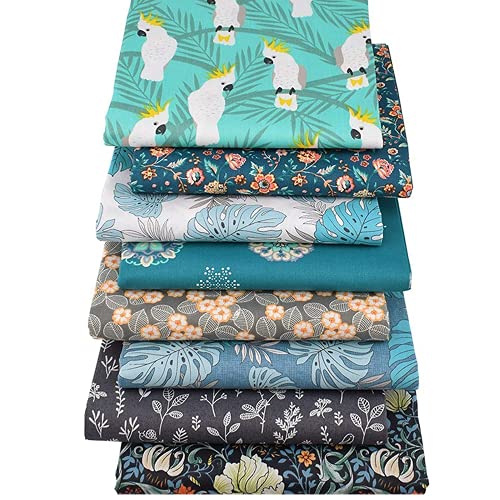 Bkrdty Patchwork Stoffe 8 stück Stoffpaket 50 * 50cm Bunte Baumwollstoff Set zum Nähen Scrapbooking Quilten Handwerk