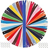 EuTengHao 100 Stück Nylon-Spiralreißverschlüsse 36 cm bunte Näh-Reißverschlüsse mit Reißverschluss-Nähfuß für Schneiderarbeiten, Basteln, Kleidung, Taschen, Handwerk (20 Farben)