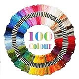 Adkwse Stickgarn,Embroidery Floss Weicher Baumwolle perfekt für Freundschaftsbänder, Stickerei, Kreuzstich (100)