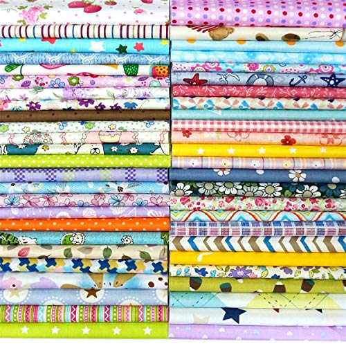 50Pcs Baumwollstoff 100% Baumwolle Patchwork Stoffe 30x30cm Quadrate Baumwolltuch Stoffpaket zum Nähen mit vielfältiges Muster
