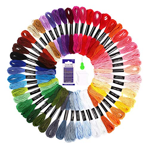SOLEDI Stickgarn Embroidery Floss Multifarben Weicher Polyester Perfekt für Bracelets Stickerei Basteln Crafts Set Basteln Leisure Arts Kreuzstich, 8m, 6-fädig, Threads Nähgarne Häkeln (50 Farben)