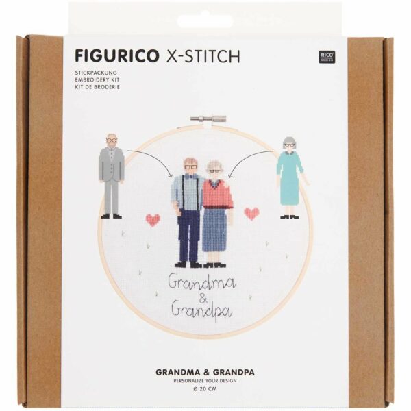 Rico Design Figurico Stickpackung Grandma & Grandpa 20cm
