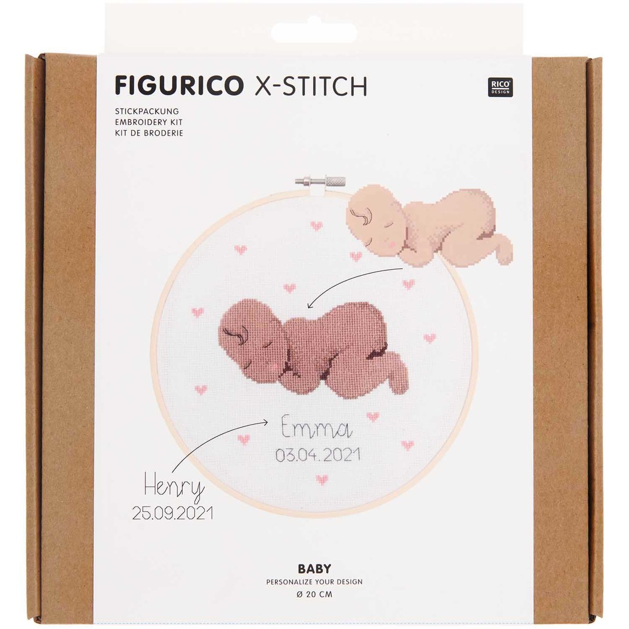 Rico Design Figurico Stickpackung Baby 20cm