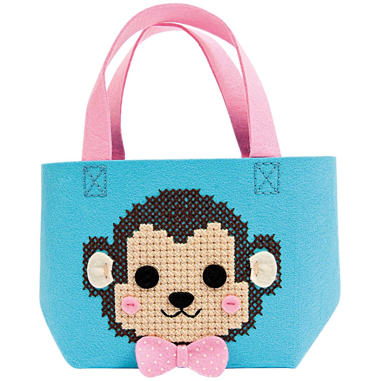 Rico Design Bastelset Kindertasche Affe türkis 16