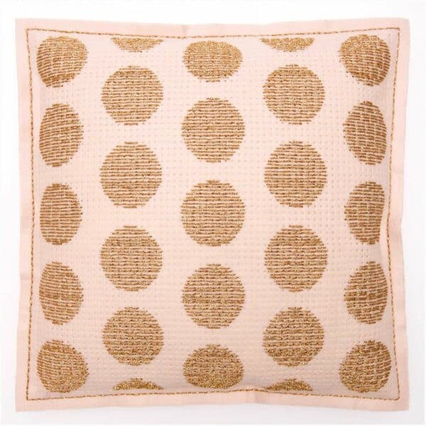 Rico Design Stickpackung Kissen puder Punkte gold 42x42cm