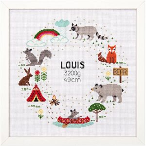 Rico Design Stickpackung Geburtsbild Woodland Camping 24x24cm