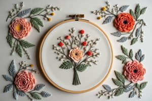 15 Blumenstrauß Stickideen